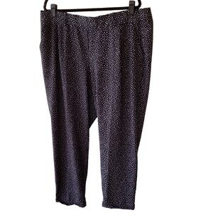Philosophy Wide Leg Black White Printed Pull-On Lounge Pants 1X